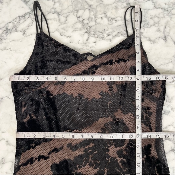 Vintage Y2K Niki Livas black burnout velvet maxi dress formal open back bias cut - Picture 8 of 14